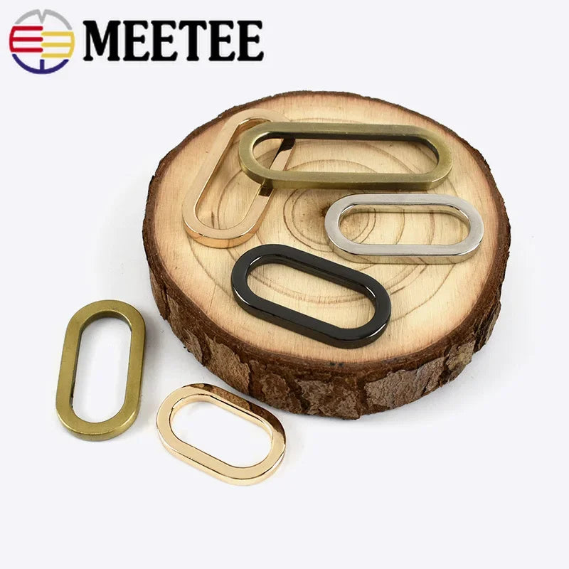15/400Pcs Meetee 19/25/32/38mm Metal O Ring Buckle Adjustable Bag Handbag Strap Webbing Rings Hook DIY Luggage Hardware Accessory