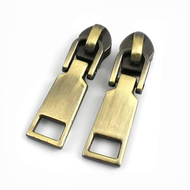 20/600Pcs Meetee Zipper Slider for 5# Nylon Zippers Tapes Backpack Jacket Zip Puller Head Repair Kit DIY Sewing Accessories