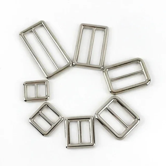 15/500Pcs 12-50mm Metal Buckles for Bag Strap Carabiner Ring Hook D Rings Adjuster Clasp Tri-Glide Slider Buckle Webbing Belt Clasps