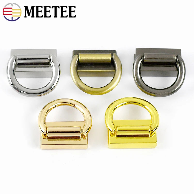 8/200Pcs D Ring Metal Bag Side Edge Hanger Buckle Bags Strap Clip Clasp for Handbag Handle Connector DIY Leather Craft