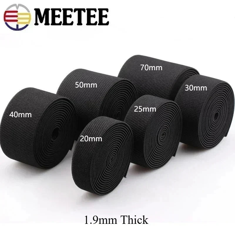 5/150Meters 10-50mm Elastic Bands for Trousers Waist Rubber Band Stretch Webbing Tapes Belt DIY Underwear Clothes Sewing Accessory
