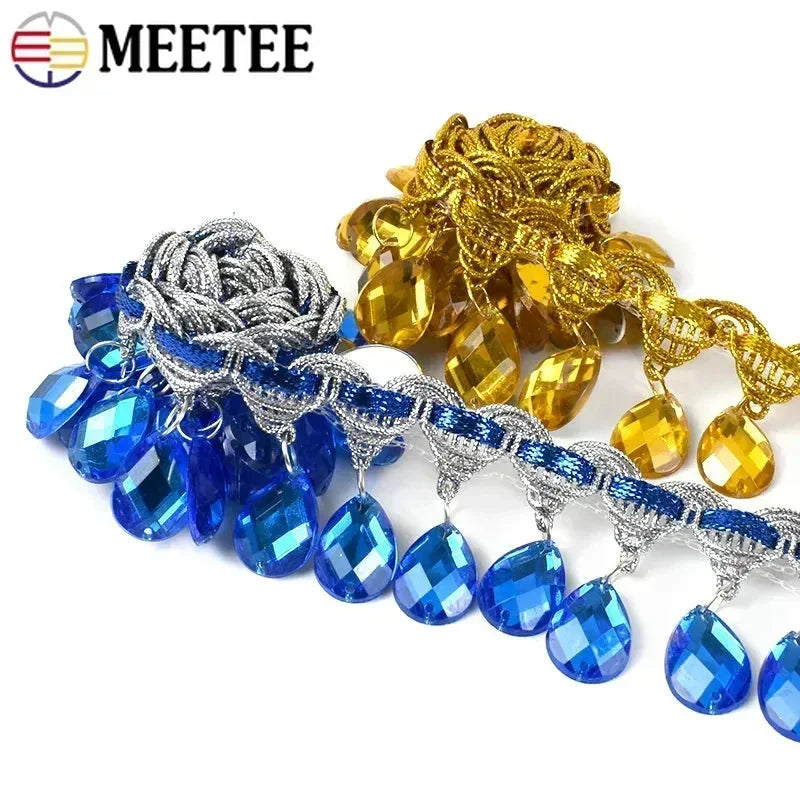 3/100Meters 45mm Fringe Tassel Lace Trim For Clothes Rhinestone Decorative Ribbons Wedding Dress Curtain DIY Sewing Accessories