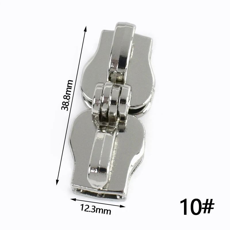 15/500Pairs 5# 8# 10# Zipper Slider for Nylon Zippers Luggage Repair Zip Double Hole Padlock Zips Puller Closure Ziper Cursor