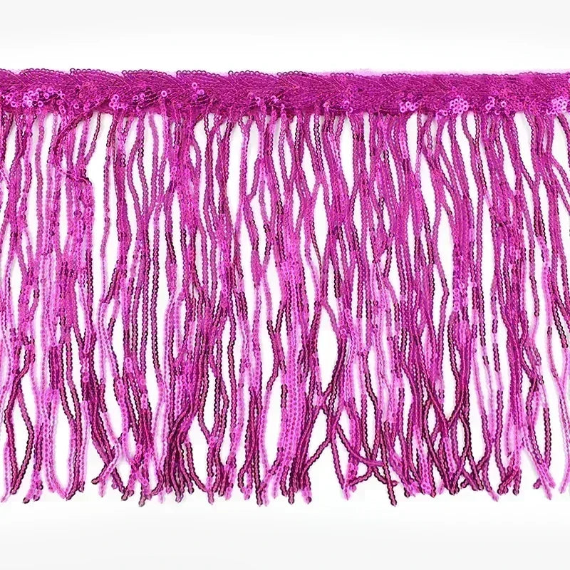5/100Yards 20cm Sequin Tassels Fringe Glitter Dress Lace Trim Garment Ribbon Curtain Fabric Decorative DIY Sewing Accessories