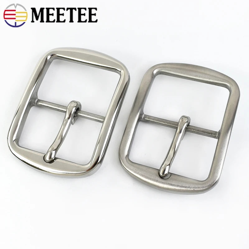 1/30Pcs Meetee 40*52mm Stainless Steel Pin Belt Buckles Men's Leisure Waistband Buckle DIY Jeans Clothes Belts Decor Sewing Accessories