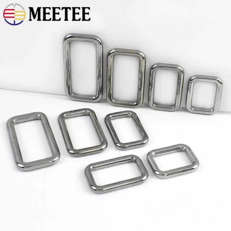 5/150Pcs 304 Stainless Steel Solid Square Ring Buckles Handbag Strap O D Rings Metal Buckle Dog Collars Clasp DIY Accessories