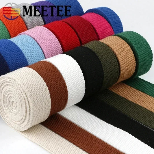 5/150M 20/25/32/38/50mm 2mm Thick Webbing Polyester Cotton Canvas Webbings Ribbon for Backpack Strap Belt Tape Garment Woven Band