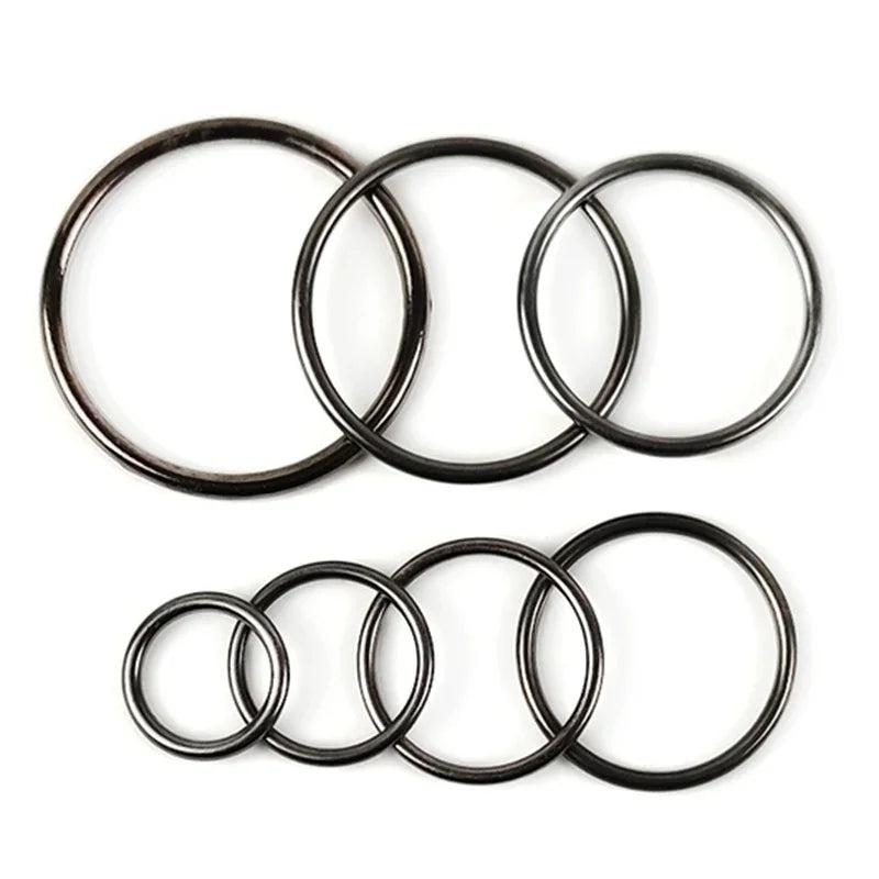 30/600pcs Meetee O Ring 20-50mm Metal Round Circle for Clothing Handbag Shoes Bags Belt Buckles Hardware Leather Crafts Accessories