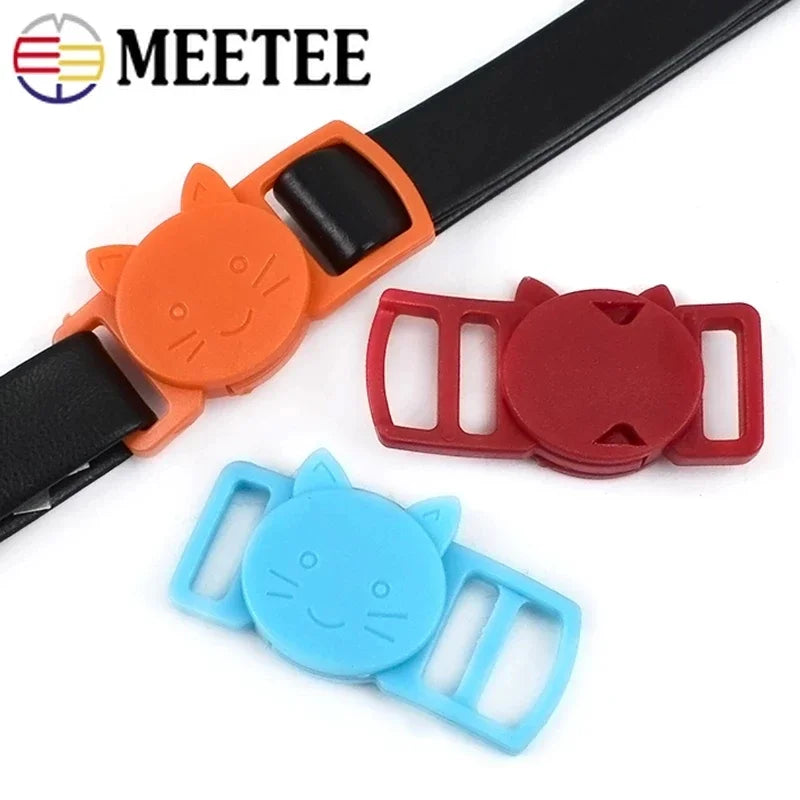 30/800Pcs Mixed Color Release Buckles Cat-Head Plastic Safty Breakaway for Cat Collar Paracord Webbing Apparel Accessories