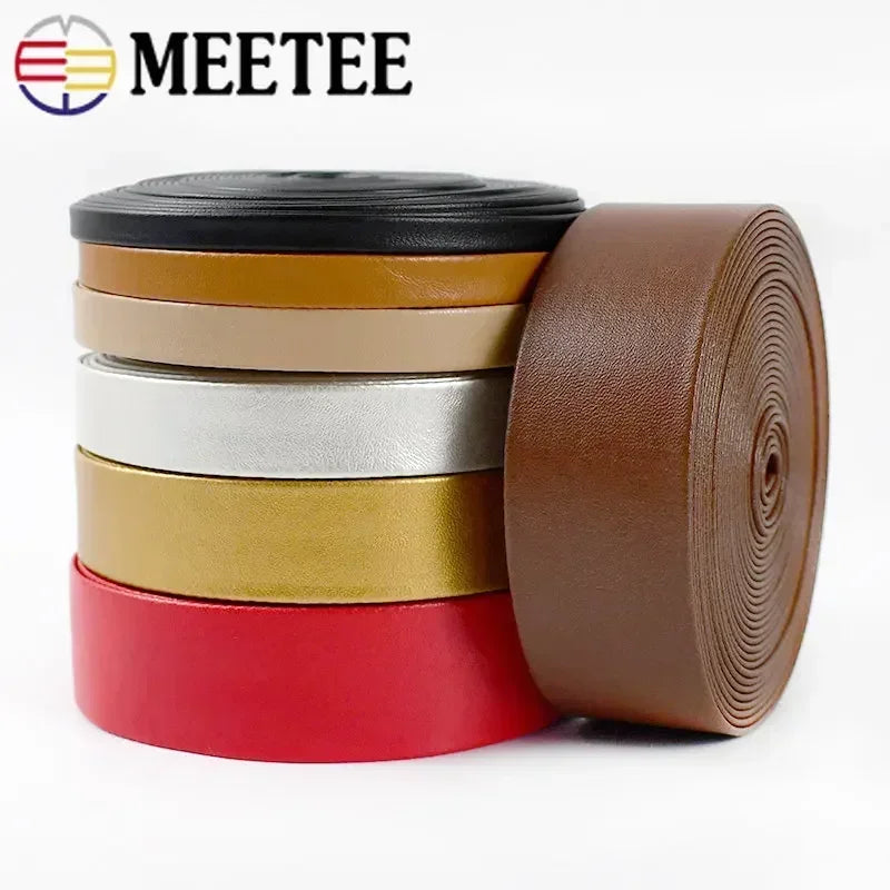 8/300Meters 5-30mm Synthetic PU Leather Rope Ribbon Tapes Clothing Bias Binding Decoration Jewelry Cord DIY Clothes Accessories
