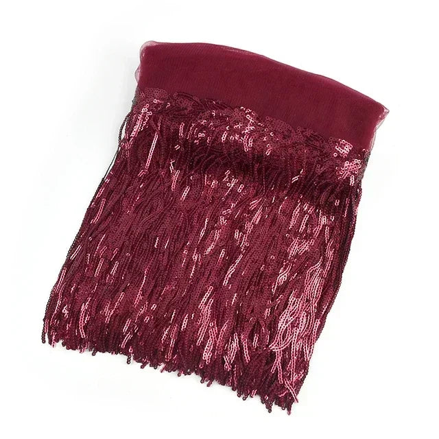 5/200Yards Meetee 10/18cm Sequin Tassel Lace Trim Fringe Trimming Ribbon for Clothing Dress Decoration DIY Sewing Accessories