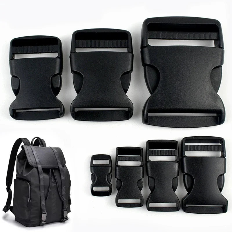 50Pcs Belt Plastic Release Buckles 10-50mm Handbag Strap Side Carabiner Clip Safety Helmet Black Adjuster Snap Hook Accessory