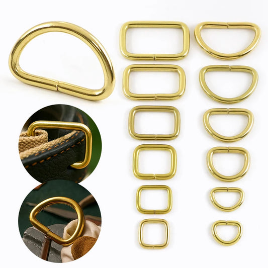 25/800Pcs Metal Bags Buckle 13-38mm Brass O D Ring Webbing Belt Connect Hook Buckles Handbag Strap Carabiner Clip Crochet Hooks