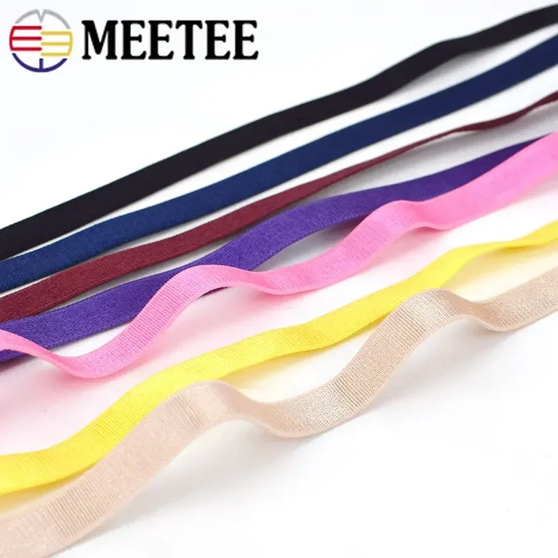 8/300M Nylon Elastic Band 6/8/10/15mm Colored Bra Shoulder Strap Soft Elasticity Trim Underwear DIY Clothes Sewing Accessories