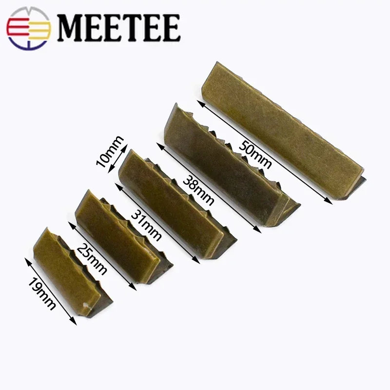 30/590pcs Meetee Metal Belt Clip Buckle Pants Belts Head Tail Stopper Webbbing Cord End Clips Buckles DIY Garment Accessories