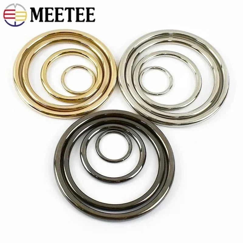 30/600Pcs 15-70mm O Rings Metal Buckles for Bag Belt Buckle Strap Circle Hook Side Hanger Ring Clasp DIY Leather Accessories
