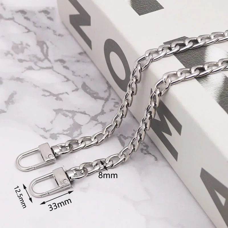 2/70Pcs Meetee 100/120cm Metal Purse Chains Bags Strap Replacement Shoulder Crossbody Bag Straps Wallet Handle DIY Handbags Hardware