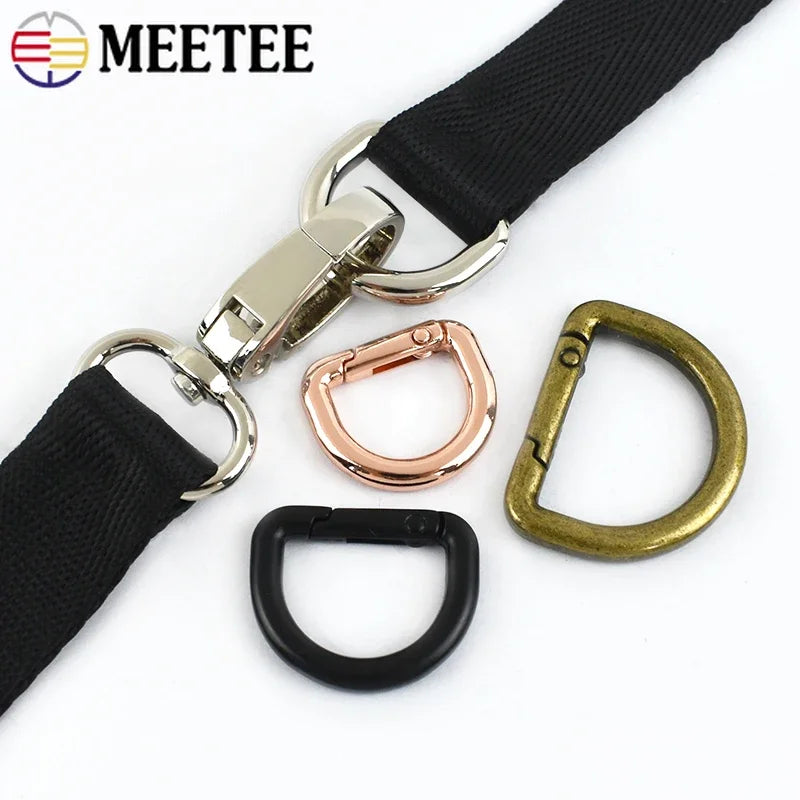 20/500Pcs D Rings Spring Keychain Hooks Carabiner Clip Snap Hook Keyring Buckle for Bag Backpack Strap Hardware Accessories