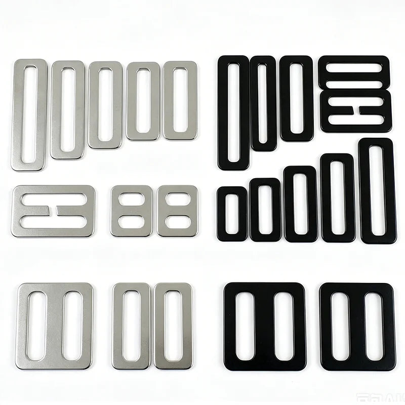 25/800Pcs 20-50mm Stainless Steel Bag Strap Buckles Tri-Glide O Ring Adjustment Buckle Full Slider Square Rings Belt Clip Clasp