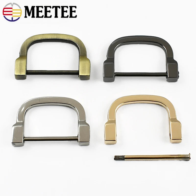 8/200Pcs Metal D Rings Buckle Removable Clasps Detachable Screw Clasp Handbag Strap Belt Webbing Hardware Accessories