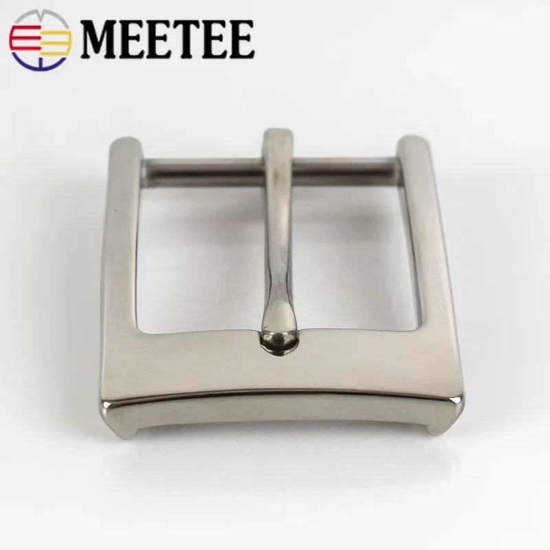 Meetee 1pc/30pcs 35mm Stainless Steel Belt Buckles Men Pin Buckle Belts Head DIY Leather Craft Hardware Decor Accessories ZK842