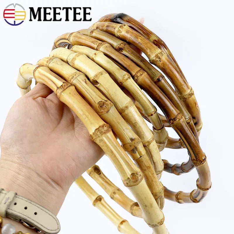 5/200Pcs 7-18cm Natural Bamboo Bag Handles Wooden Handbag Frames for Purse Replacement Handle DIY Handmade Sewing Accessories