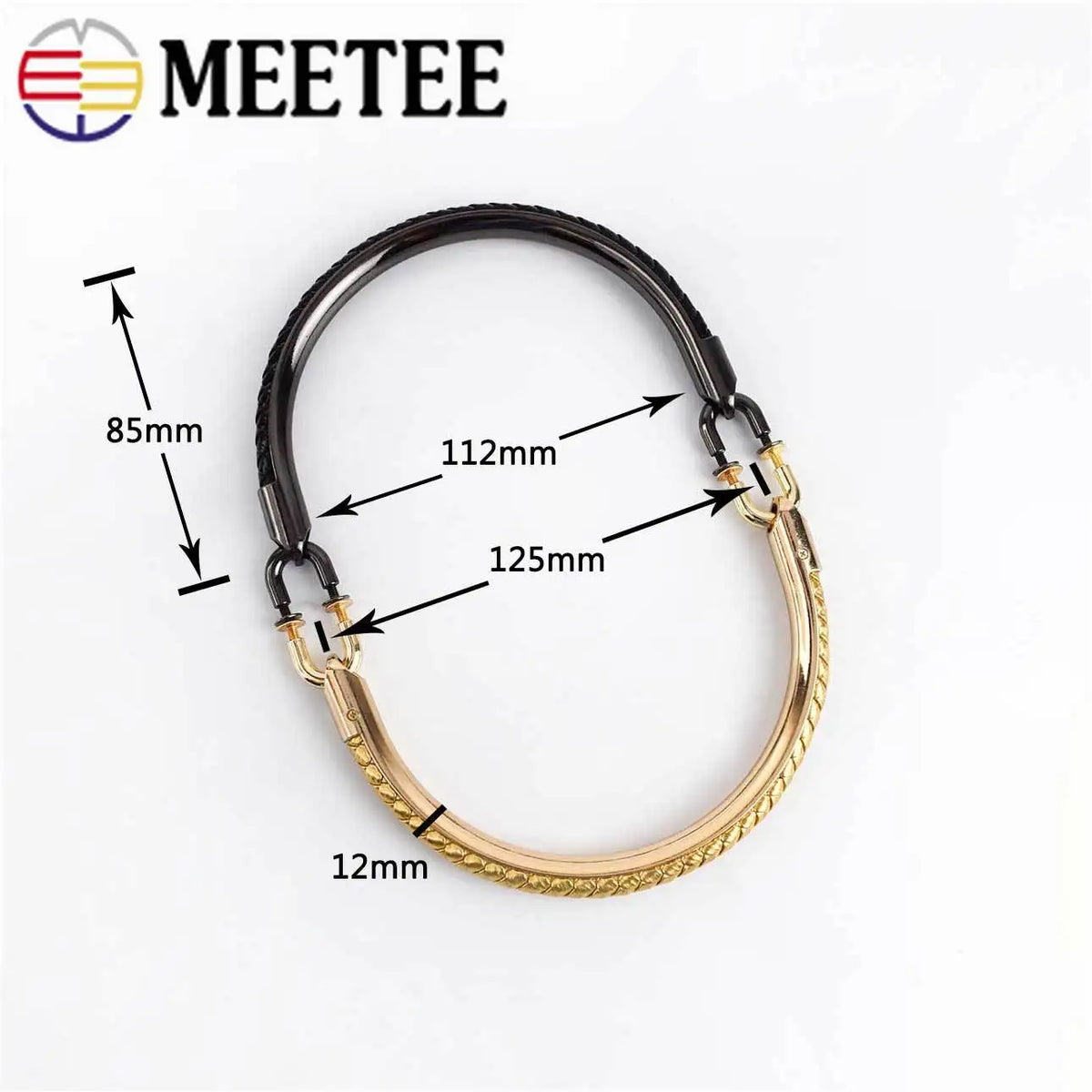 Meetee 2/80Pcs125mm Metal Bag Handles for Luggage Strap Buckle Hooks DIY Bags Handle Belt Hardware Accessories