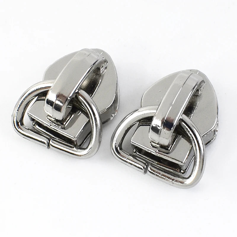 3/1000Pcs D Ring 5# Zipper Sliders for Sewing Metal Nylon Zippers DIY Zip Head Bag Pocket Repair Kits Replacement Tailor Tools