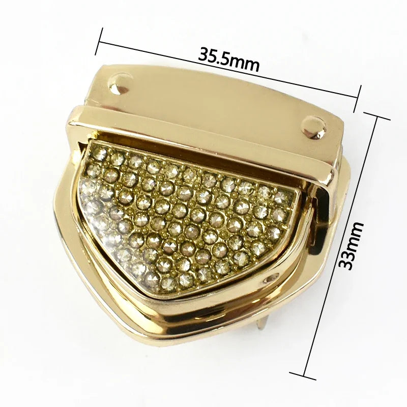 5/120Pcs Meetee Gold Metal Lock Clasp Turn Twist Locks Closure Snap Clip Buckles DIY Bag Purse Hardware Repair Accessories