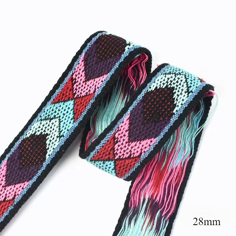 5/180Meters 30/38mm Jacquard Webbing Tapes Ethnic Lace Ribbons For Bag Strap Sewing Tape Bias Binding DIY Garment Accessories