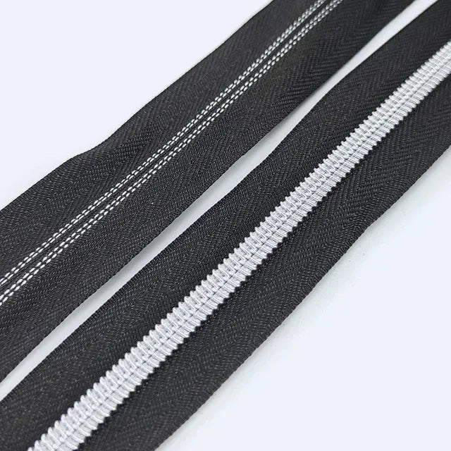 8/300M 5# Nylon Zippers Tapes Gold Silver Teeth Zipper for Sewing Bag Zips Purse Garment Zip Repair Kit DIY Accessories