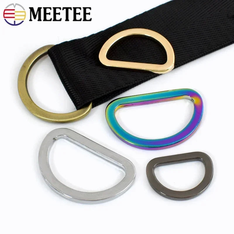20/710Pcs 16-38mm D Rings Metal Buckles for Bag Strap Belt Loops Handbag Webbing Clasp Connector Leather Hook DIY Hardware Accessory