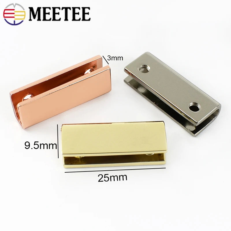 15/500Pcs 25mm Bag Buckle Metal Clip Buckles with Screws Edges Protector Clasp Bags Strap Tail Clips Clasps Hardware Accessories