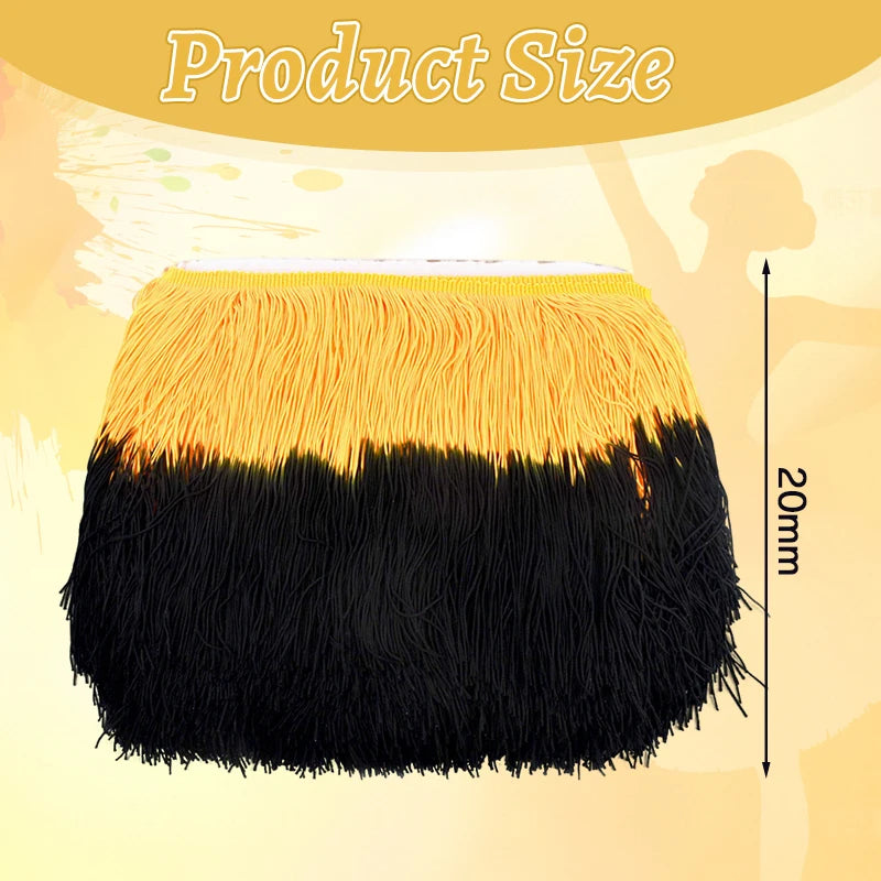 Meetee 2/50M 20cm Polyester Tassel Fringe Clothes Lace Trim Colorful Trimmings Curtain Webbing Ribbons DIY Sewing Accessories