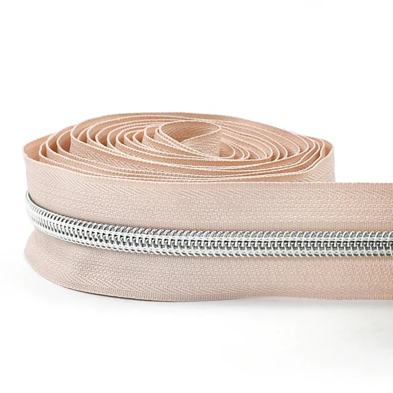 8/300Meters 5# Nylon Zippers Colorful Tooth Coil Zipper for Garment Bags Zip Tape Repair Kit DIY Clothes Tailor Sewing Accessory