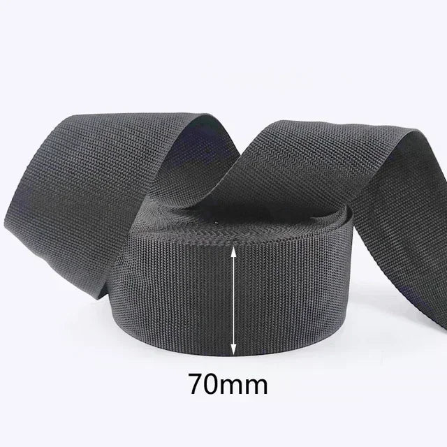 15/500M Black PP Polypropylene Webbing Tape for Bag 20-100mm Ribbon Strap By The Meter 1.3mm Thick Seat Belt Webbings SewingSupplies