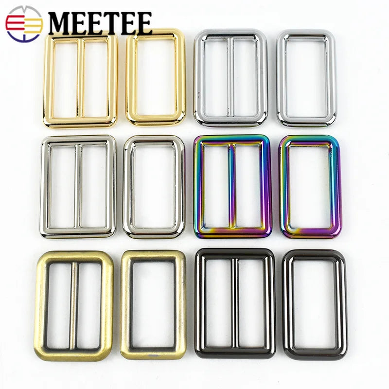 15/500Pcs 12-50mm Metal Buckles for Bag Strap Carabiner Ring Hook D Rings Adjuster Clasp Tri-Glide Slider Buckle Webbing Belt Clasps
