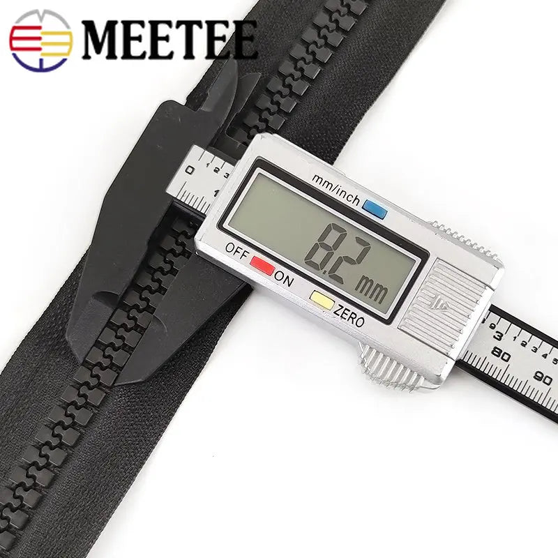 Meetee 2/80Pcs 60-400cm 10# Resin Zippers Open-end Single Double Sided Slider Zipper for Sleeping Bags Tent Long Zip Sewing Accessories
