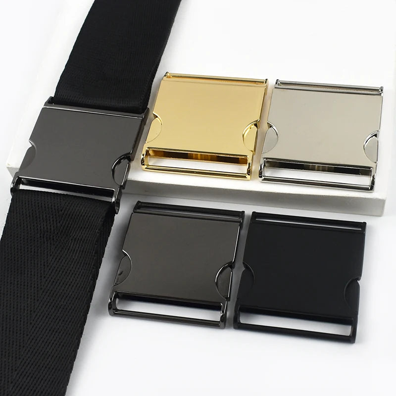 3/100Pcs Meetee Metal Buckles 25-50mm Quick Side Release Buckle Dog Collar Web Belt Clip DIYLeathercraft Garment Bags Accessories