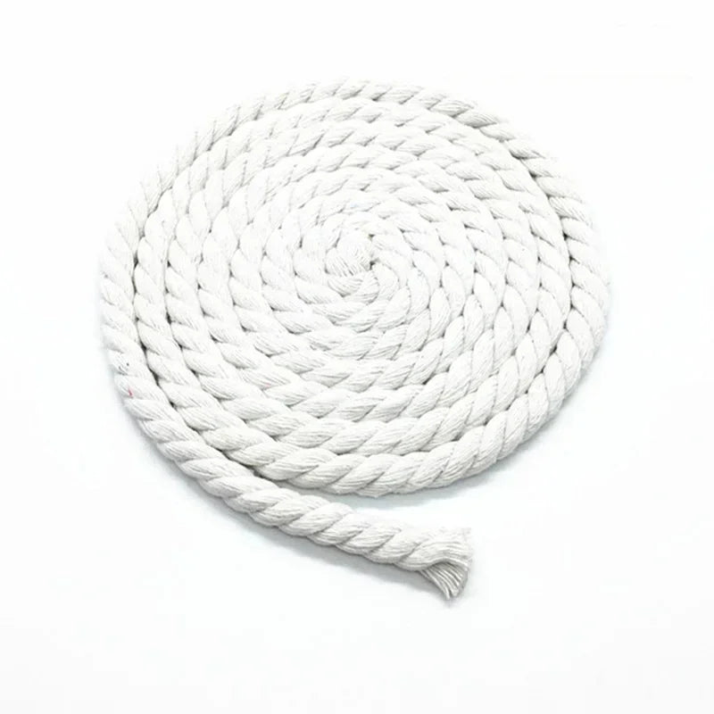 5/150Meters 5/8/10/12/20mm Colored Cotton Rope 3 Shares Twisted Cord Decoration Macrame Ropes for Bag Braided Cords Sewing Accessory
