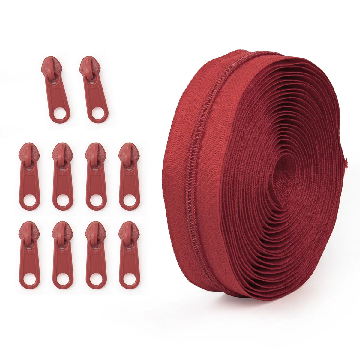 2/50Sets 3# Nylon Zipper Tape Assortment Kit Zippers for Sewing Coil Zip Strip Roll with Zips Sliders DIY Bags Clothing Craft Accessories