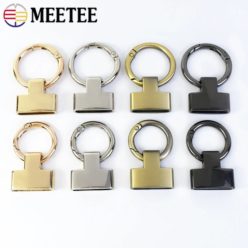 8/200Pcs 20/25mm Metal Ring Buckles Keychain Hook Bag Strap Connector Clasp Cord End Handbags DIY Sewing Hardware Accessories