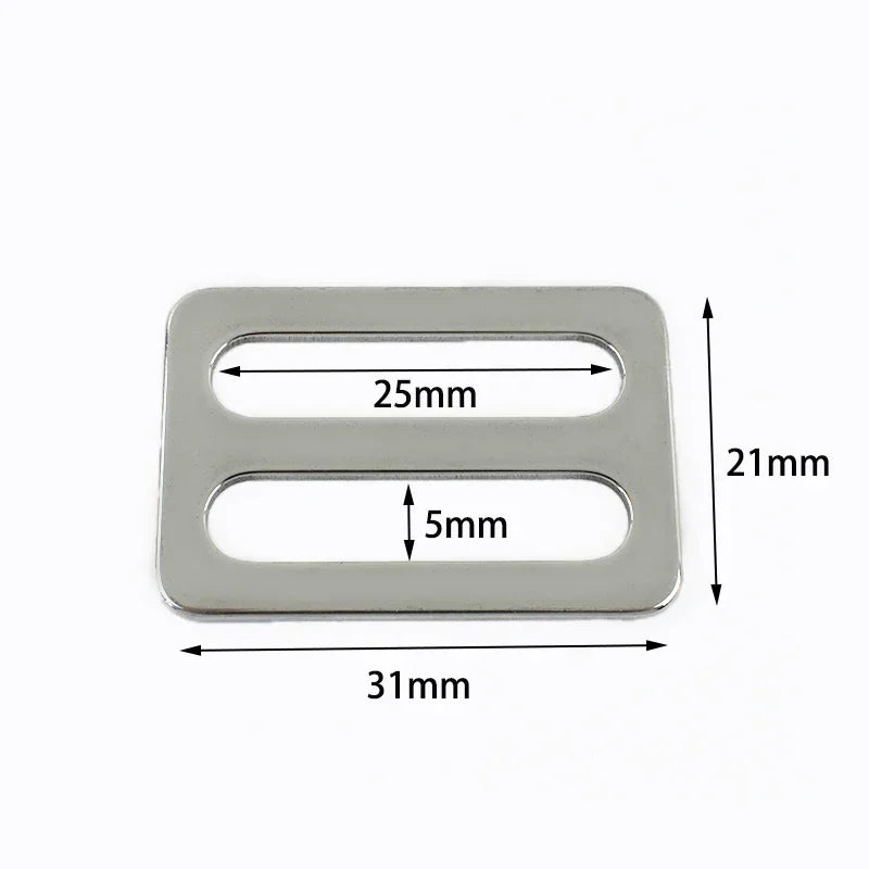 20/100Pcs 20-50mm Stainless Steel Tri-Glide Buckles Strap Slider Rings for Backpack Bag Belt Webbing Adjuster Hardware Parts