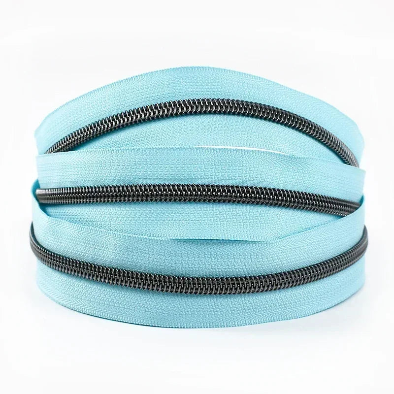 8/200Meters 5# Colorful Nylon Zipper Tapes GunBlack Tooth Coil Zip Tailors for Bags Garment Repair Kit DIY Sewing Accessories
