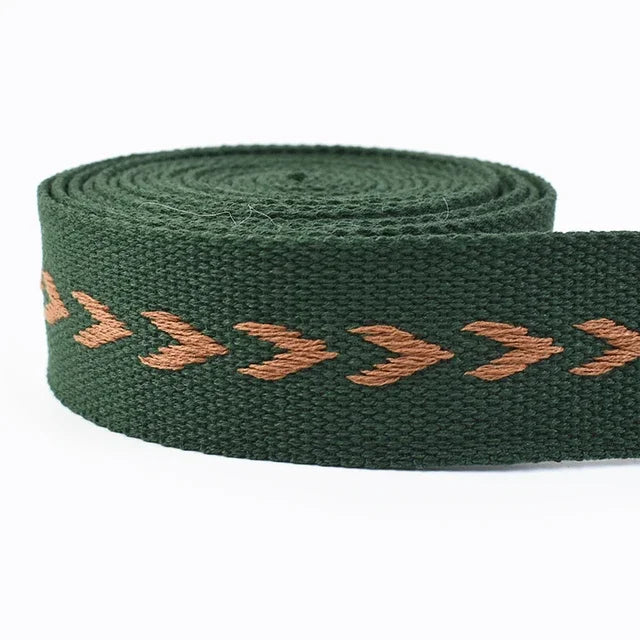 5/100Meters 38mm Polyester Cotton Jacquard Webbing Tapes 2mm Thick Bag Strap Belt Lace Ribbons DIY Garment Textile Sewing Decoration