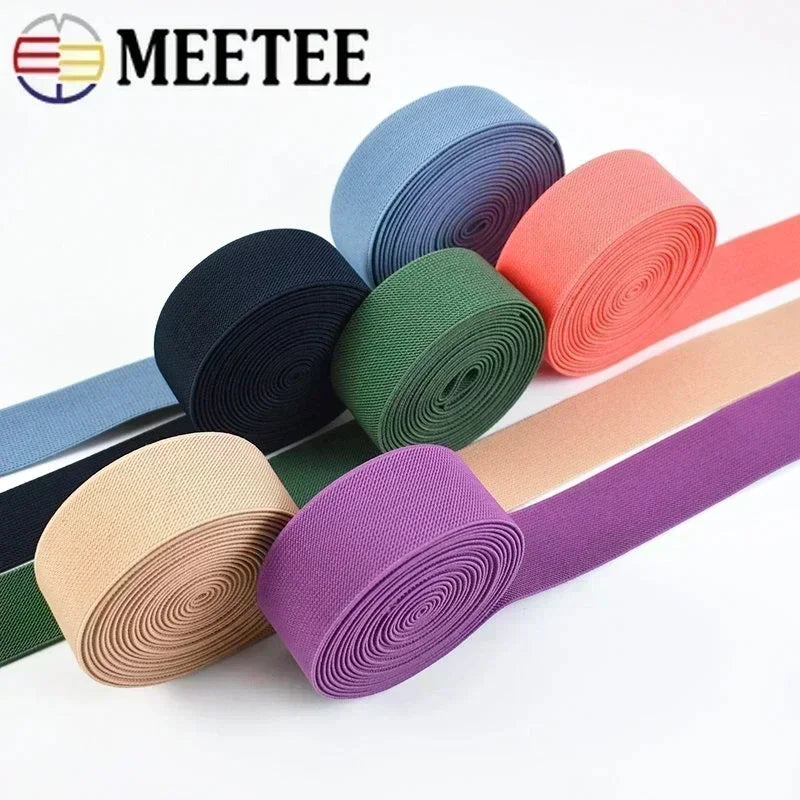 5/150Meters 10-50mm Elastic Bands for Trousers Waist Rubber Band Stretch Webbing Tapes Belt DIY Underwear Clothes Sewing Accessory