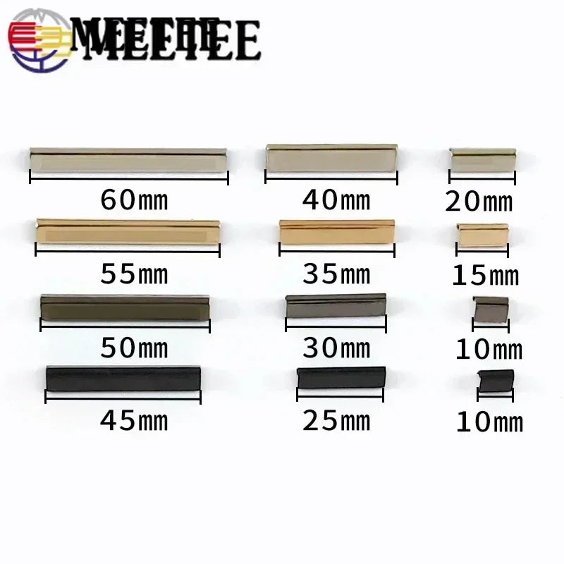30/800Pcs 10-60mm Metal Tail Clip Buckles for Strap Suspenders Belt Tails End Lock Wallet Leather Cord Stopper DIY Accessories
