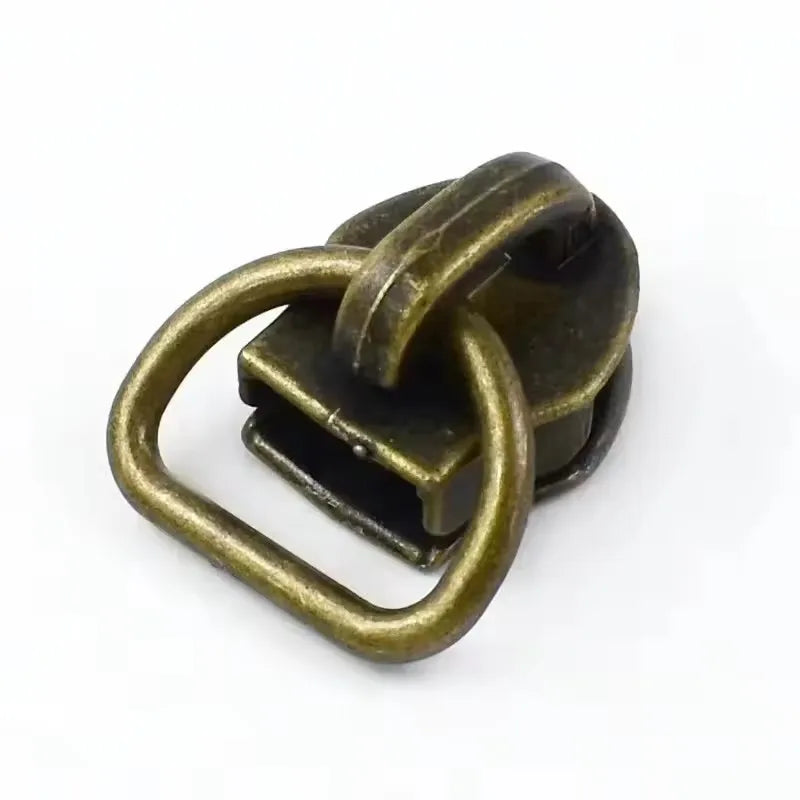 50Pcs 5# Bronze Zipper Sliders for Nylon Zippers Zip Head Puller Bag Clothes Luggage Repair Kit DIY Sewing Accessories