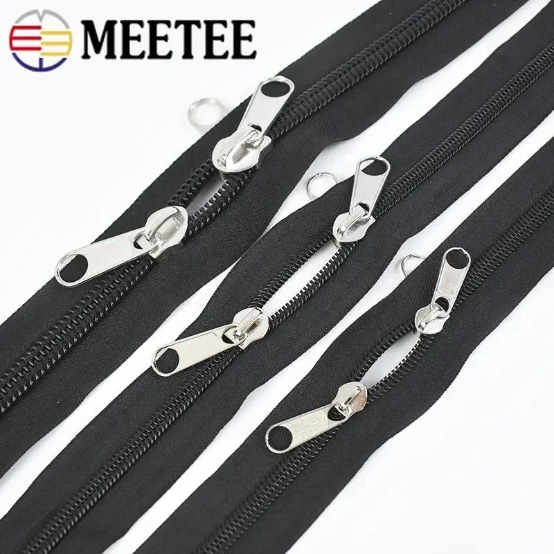 30/500Pcs 3# 5# 8# 10# Zipper Sliders for Nylon Zippers Head Single/Double Sided Pull Luggage Bag Zips Repair Kit Accessory