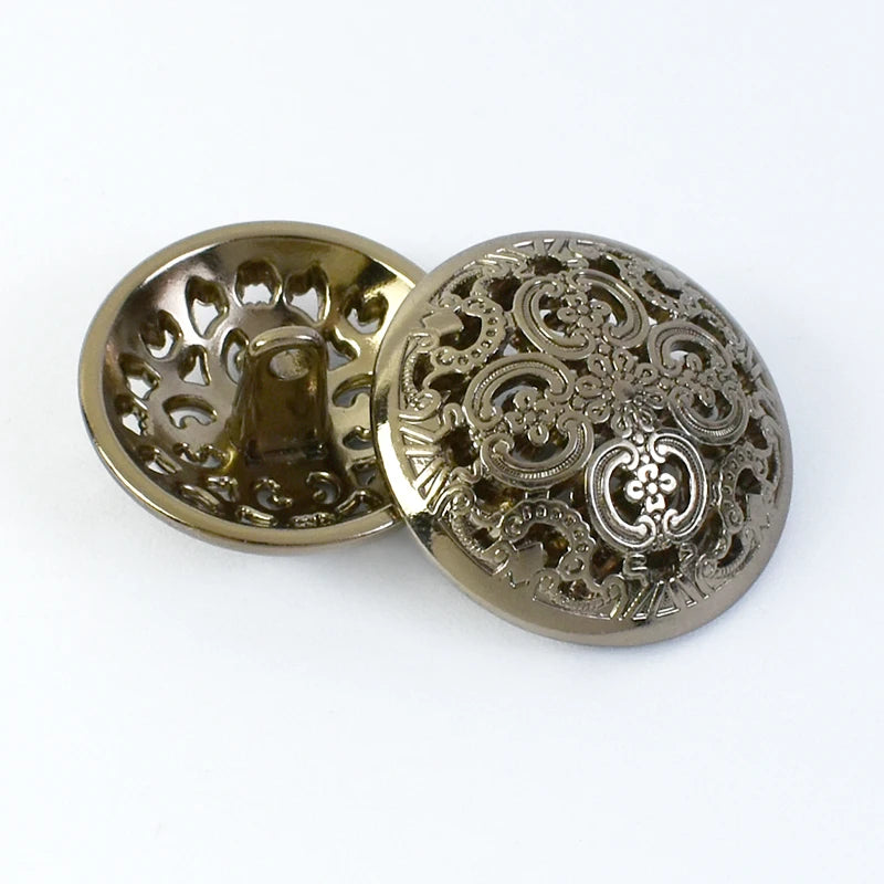 25/800Pcs Meetee 15/18/20/23/25mm Hollow Metal Buttons Round Coat Button for Clothing Sewing Decor Accessories DIY Material Craft